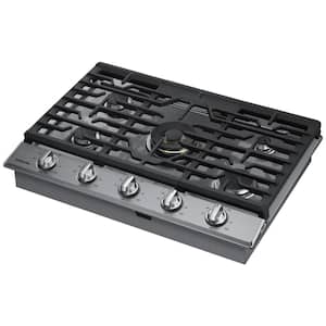 30 in. Gas Cooktop in Stainless Steel with 5 Burners including Dual Brass Power Burner with Wi-Fi