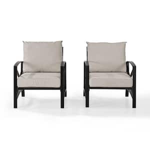 Kaplan 2-Piece Metal Patio Outdoor Seating Set with Oatmeal Cushion - 2-Outdoor Chairs