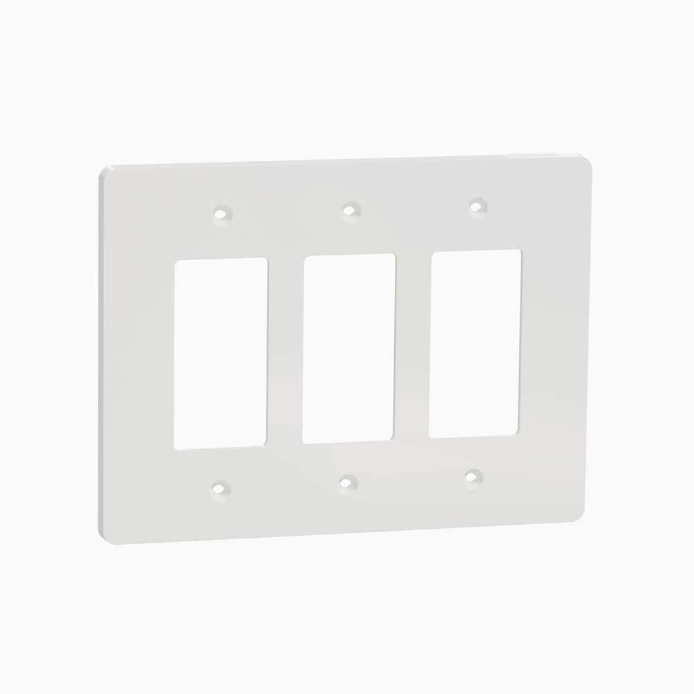 X Series 3-Gang Mid Size Plus Wall Plate Cover Decorator/Rocker Matte White price history on PriceWatchPro