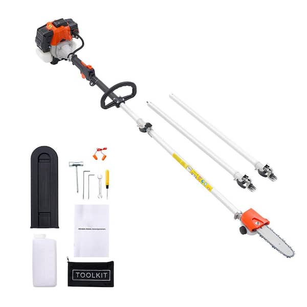Gas Pole Saw, 33CC 2 Stroke Gas Powered Pole Saws, Cordless Trimmer w/ 30 fl. oz. Fuel Tank, 6.7 to 11.6 ft. Extendable