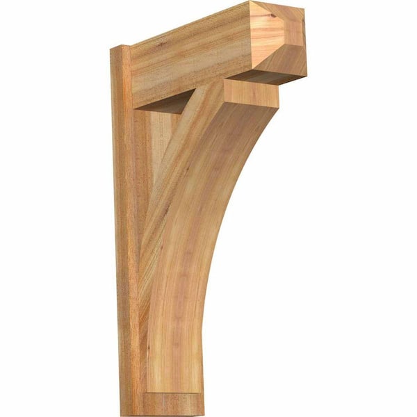 Ekena Millwork 8 in. x 34 in. x 22 in. Thorton Craftsman Rough Sawn Western Red Cedar Outlooker