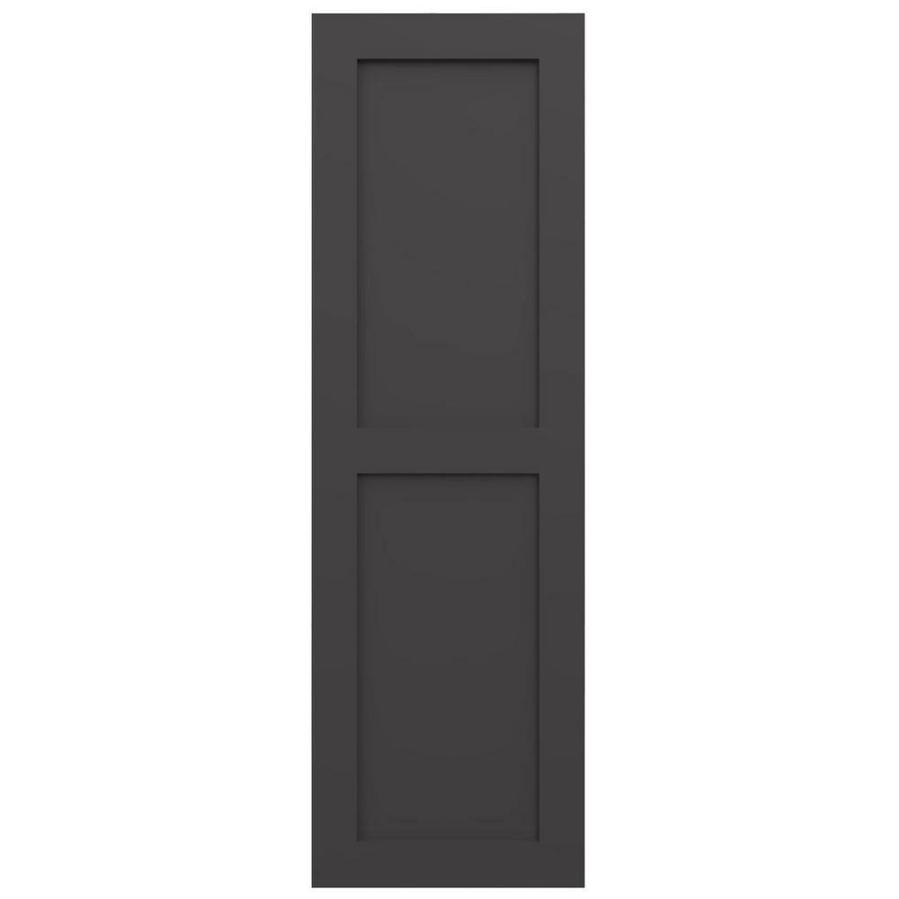 Shadow Mountain Gray Flat Panel PVC Decorative Shutters, 15" x 27"