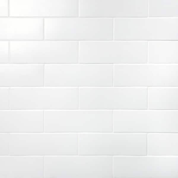 Splashback Tile Barnet White 3 in. x 9 in. x 10mm Matte Ceramic Subway Wall Tile (30 pieces / 5.16 sq. ft. / box)