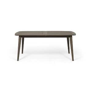 Stamford Outdoor Patio Acacia Wood Expandable Dining Table, Gray
