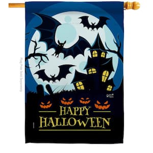 28 in. x 40 in. Halloween Night Fall House Flag Double-Sided Decorative Vertical Flags
