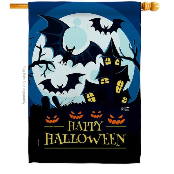 Angeleno Heritage MADE AND DESIGNED LOS ANGELES CALIFORNIA 28 in. x 40 in. Halloween Night Fall House Flag Double-Sided Decorative Vertical Flags