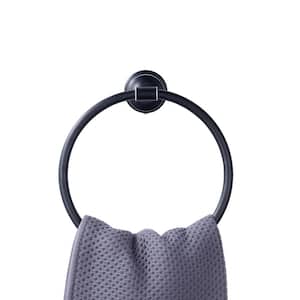 Round Wall Mounted Towel Ring in Black