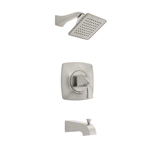 Glacier Bay Leary Curve Single-Handle 1-Spray Tub and Shower Faucet in Brushed Nickel (Valve Included)