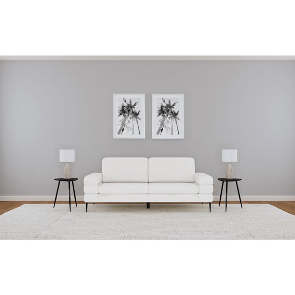 Coaster Jessel 83 in. Square Arm Fabric Rectangle Sofa in. Ivory