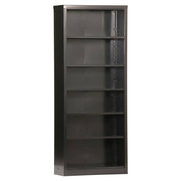 Sandusky 84 in. Black Metal 6-shelf Standard Bookcase with Adjustable Shelves