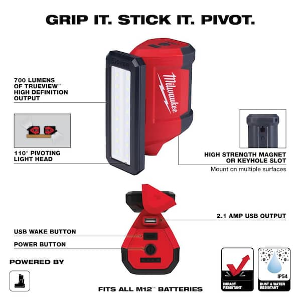 Milwaukee - M12 FUEL 12-Volt Lithium-Ion Brushless Cordless Hammer Drill and Impact Driver Combo Kit w/M12 ROVER Service Light