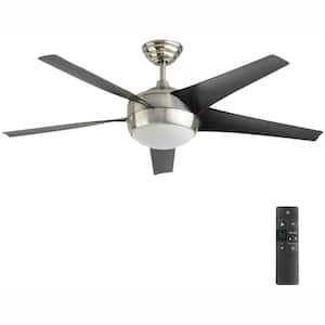 Windward IV 52 in. Indoor LED Brushed Nickel Ceiling Fan with Dimmable Light Kit, Remote Control and Reversible Motor