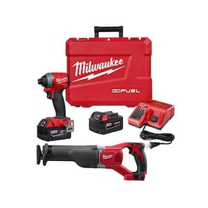 M18 FUEL 18V Lithium-Ion Brushless Cordless 1/4 in. Hex Impact Driver Kit with SAWZALL Reciprocating Saw