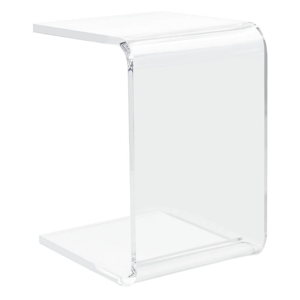 Clear Acrylic C-Form Modern Accent Table