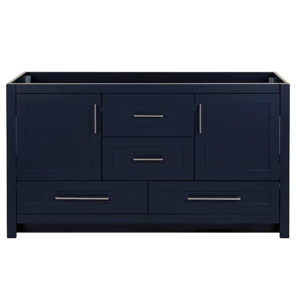 Home Decorators Collection Craye 60 in. W x 22 in. D x 34 in. H Bath Vanity Cabinet without Top in Deep Blue