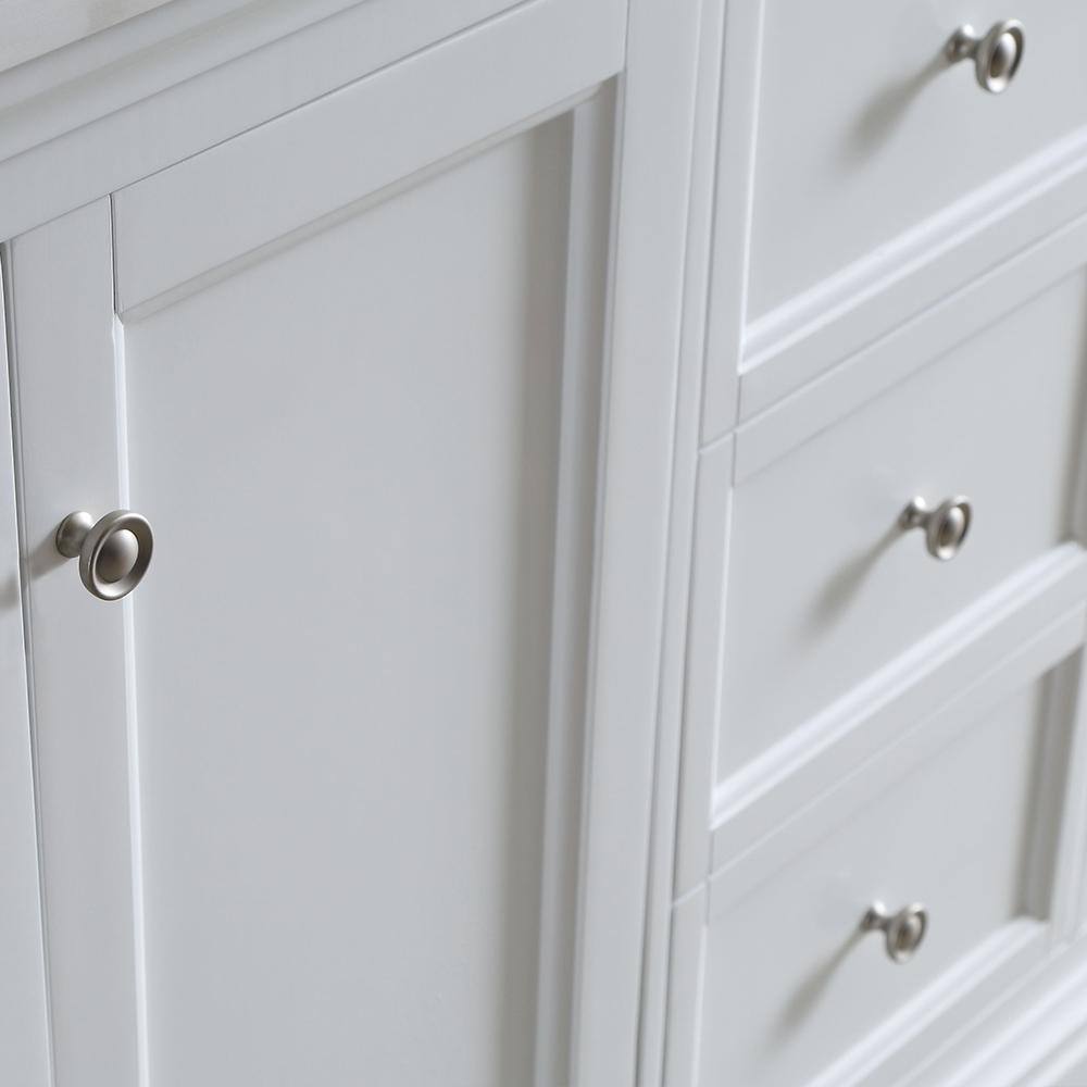 Windsor 40" Matte White Quartz Stone Vanity Set with Mirror