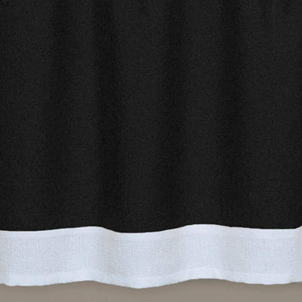 Black and White Polyester Light Filtering Drape Panel