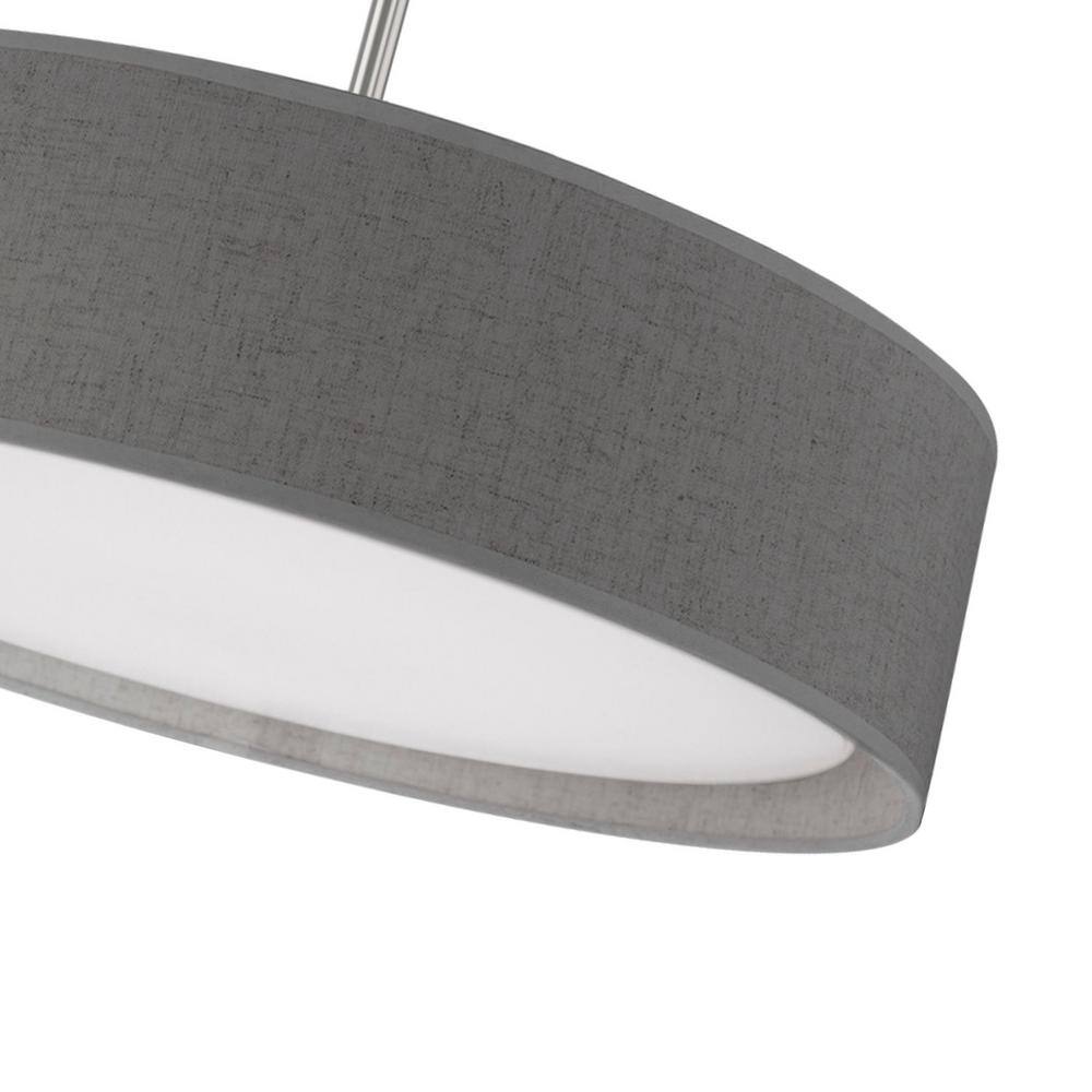 Dalton Brushed Nickel 20" LED Drum Pendant with Textured Linen Shade