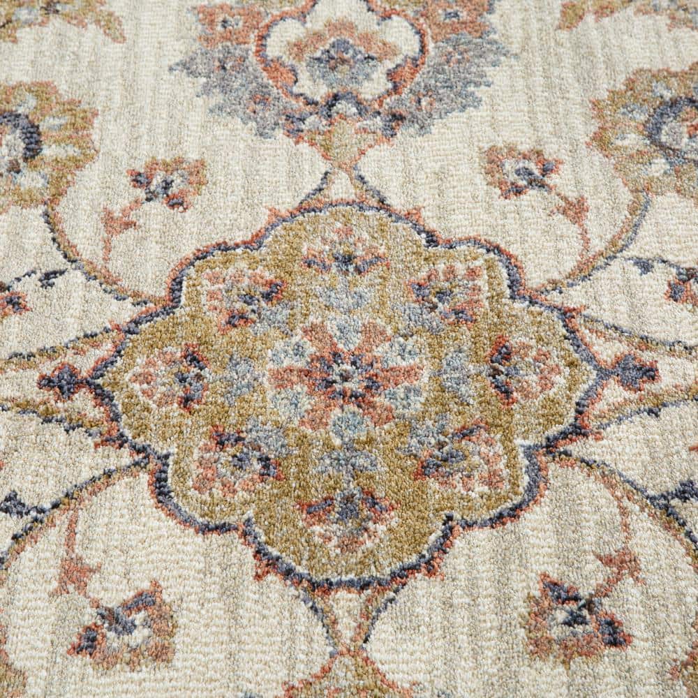 Ivory Jordan Bea Floral Synthetic 5'3" x 7'6" Area Rug