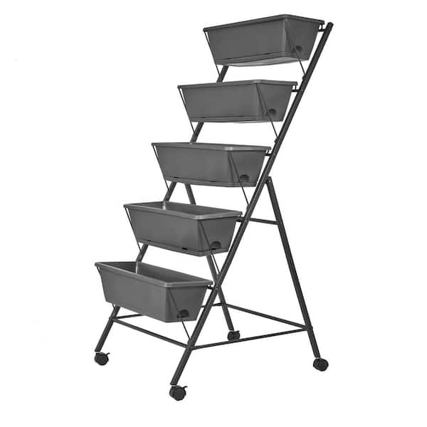 21 in. L x 19 in. W x 47 in. H Black Vertical Elevated Raised Garden Bed