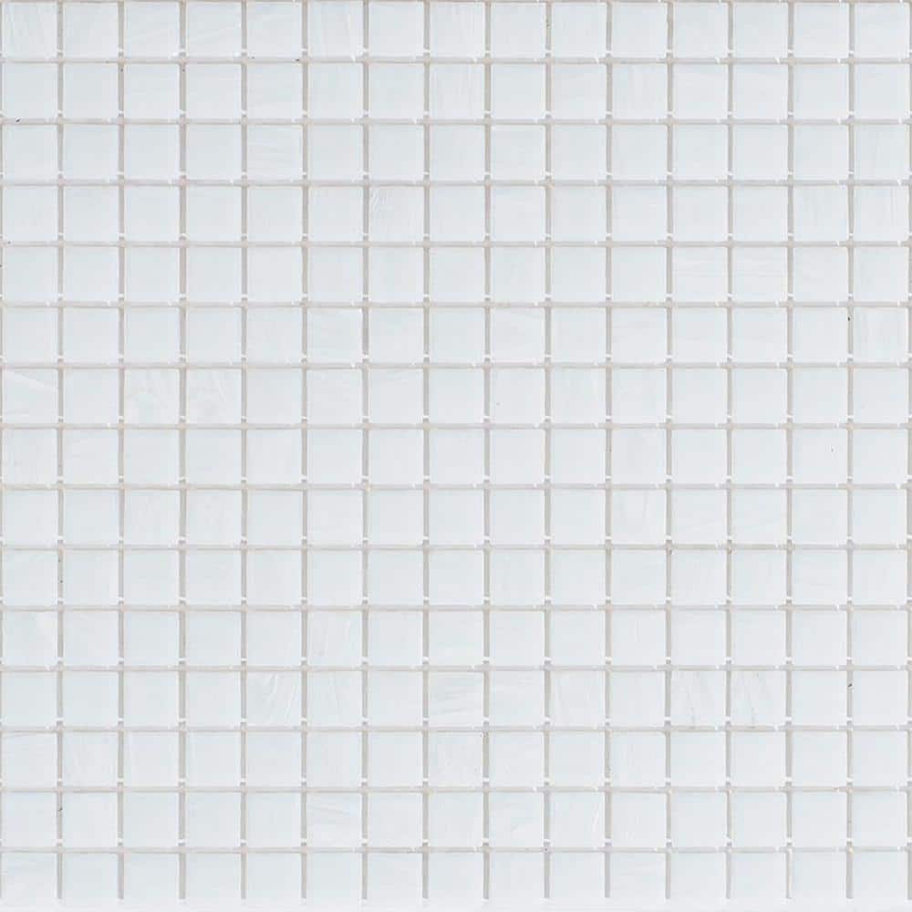 Cool Mint White 12" x 12" Glass Mosaic Wall and Floor Tile