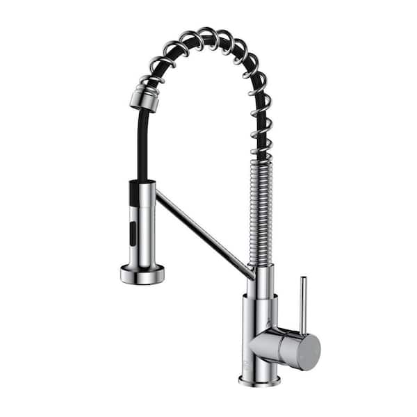 Unbranded Timeless Home Chrome 18 in. Single Handle Pull Down Sprayer Kitchen Faucet with 360 Degree Spout Swivel