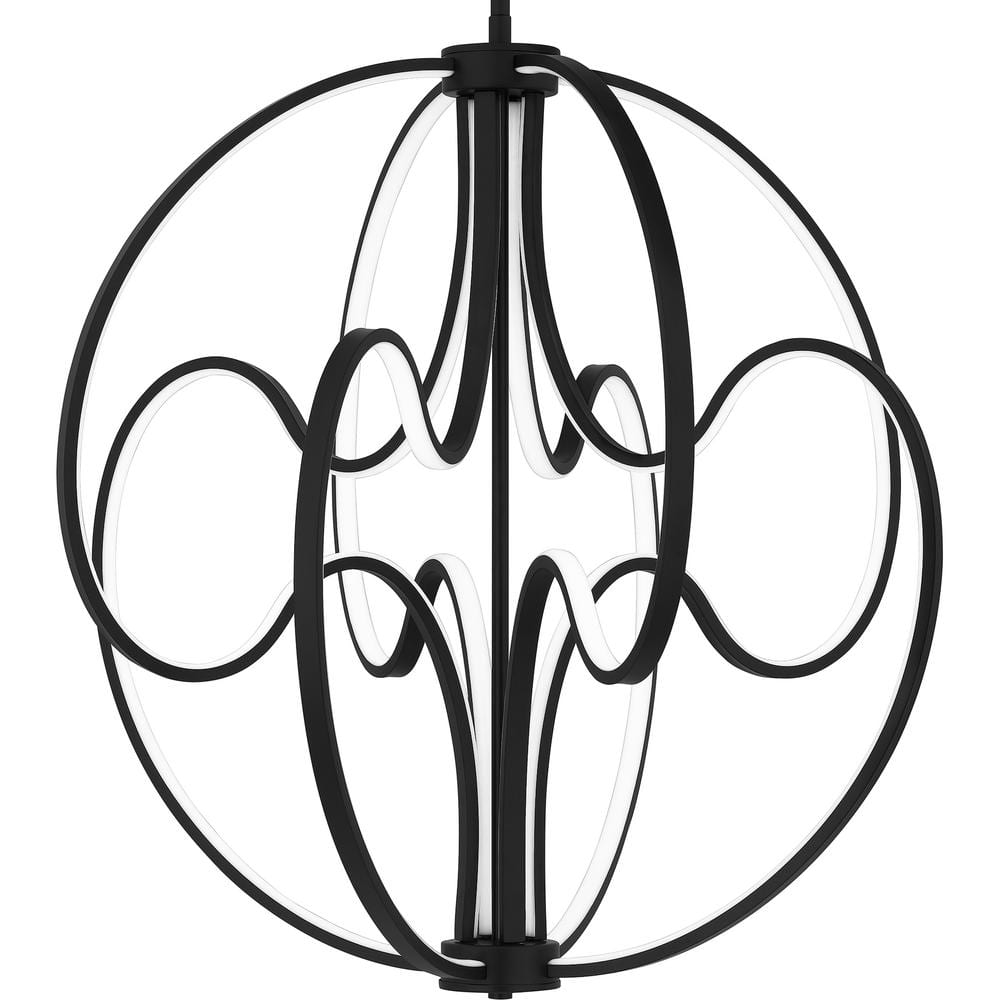 Clairon Matte Black LED Globe Pendant Light