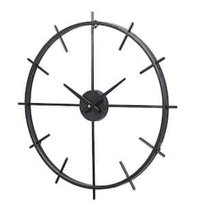 Black Modern Metal Minimalist Wall Clock