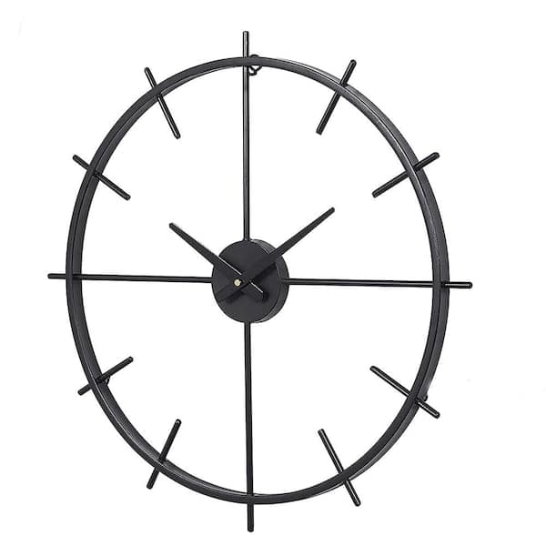 Cubilan Black Modern Metal Minimalist Wall Clock M7ZN01 - The Home Depot