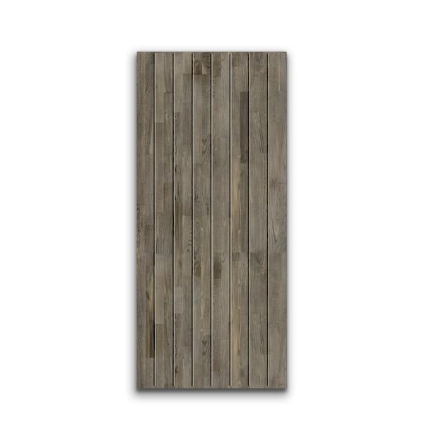 CALHOME 38 in. x 84 in. Hollow Core Weather Gray Stained Solid Wood Interior Door Slab