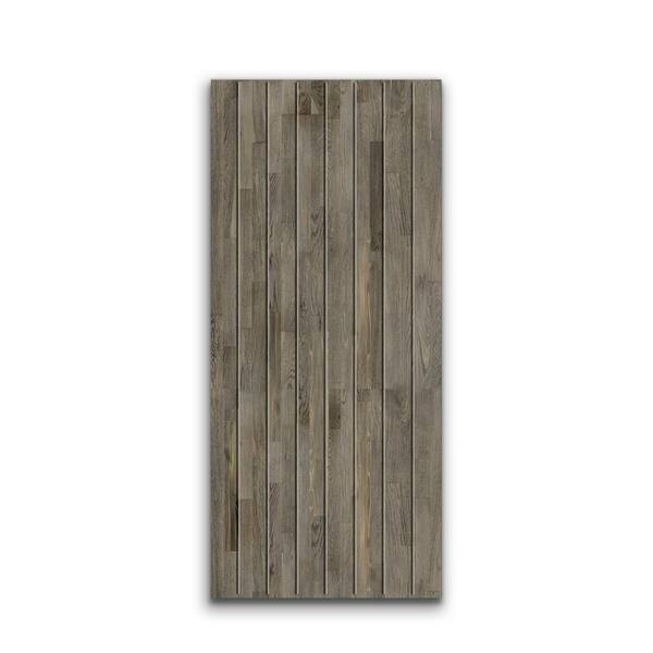 CALHOME 38 in. x 84 in. Hollow Core Weather Gray Stained Pine Wood Interior Door Slab