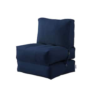 Cloudy Blue Bean Bag Lounger Chair Convertible Nylon Foam Sleeper