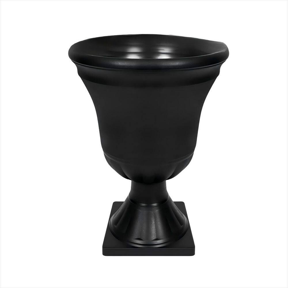 14.6 in. W x 21.6 in. H Large Outdoor Urn Planter Tall Plastic Planter for Indoor and Outdoor Black (4-Pack) price history on PriceWatchPro