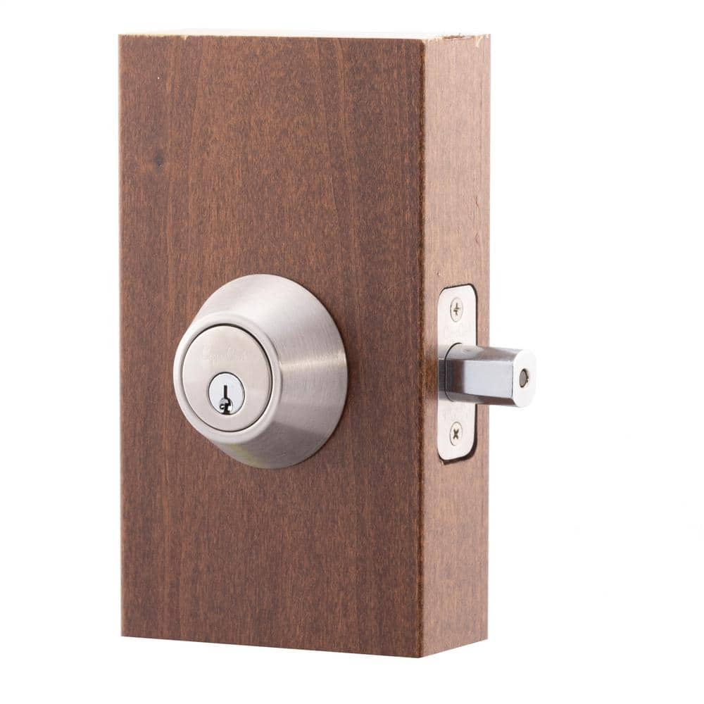 Satin Stainless Single Cylinder Deadbolt with Round Rosette