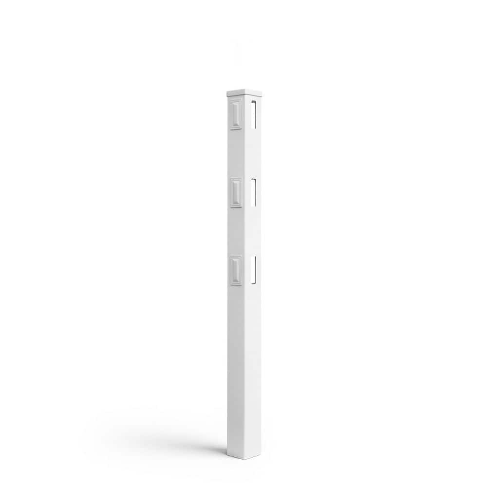 5 in. x 5 in. x 6 ft. White Vinyl Universal Fence Post with Cap and Hole Covers (Single) price history on PriceWatchPro