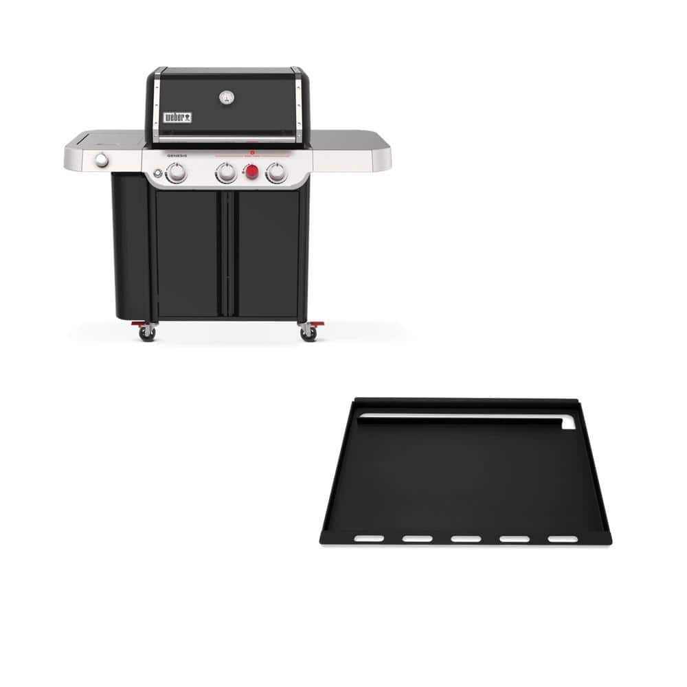 Genesis E-335 3-Burner Liquid Propane Gas Grill in Black with Full Size Griddle Insert -  Weber, 1500722