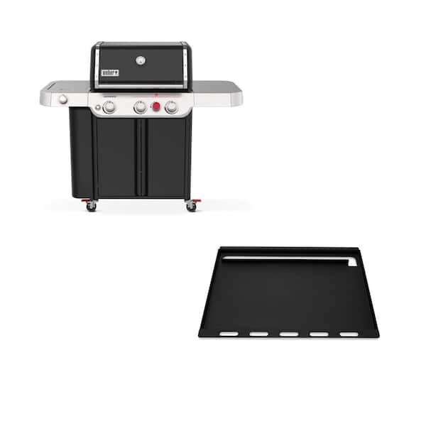 Weber Genesis E-335 3-Burner Liquid Propane Gas Grill in Black with Full Size Griddle Insert