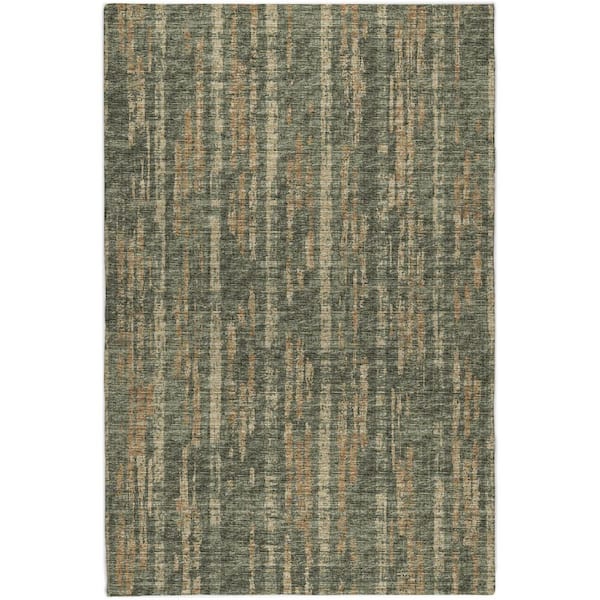 Dream Shag Premium Machine Washable Abstract ADS39 Green 3 ft. x 5 ft. Area Rug