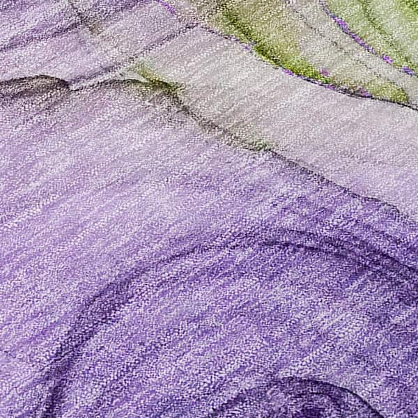 Purple 2 ft. x 8 ft. Abstract Indoor / Outdoor Area Rug