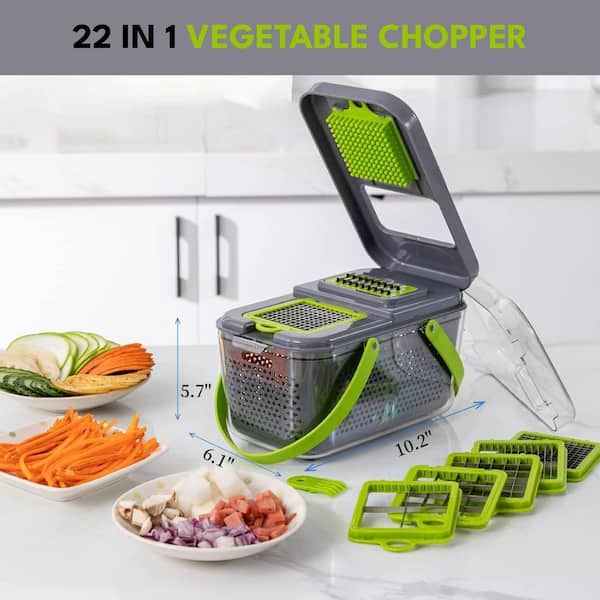 Lynzavix 22-in-1 Vegetable Chopper with Container, Multi Kitchen