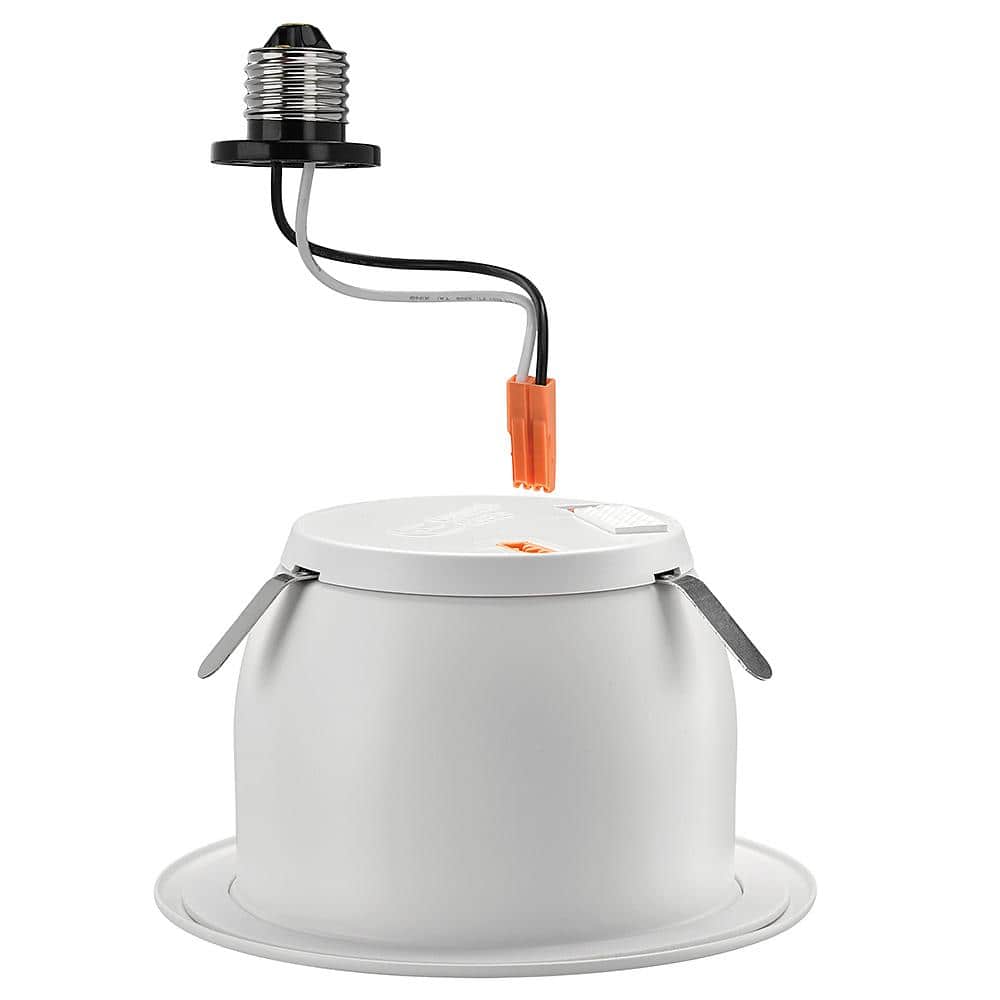 4-Inch White and Black Aluminum LED Recessed Light with Baffle Trim