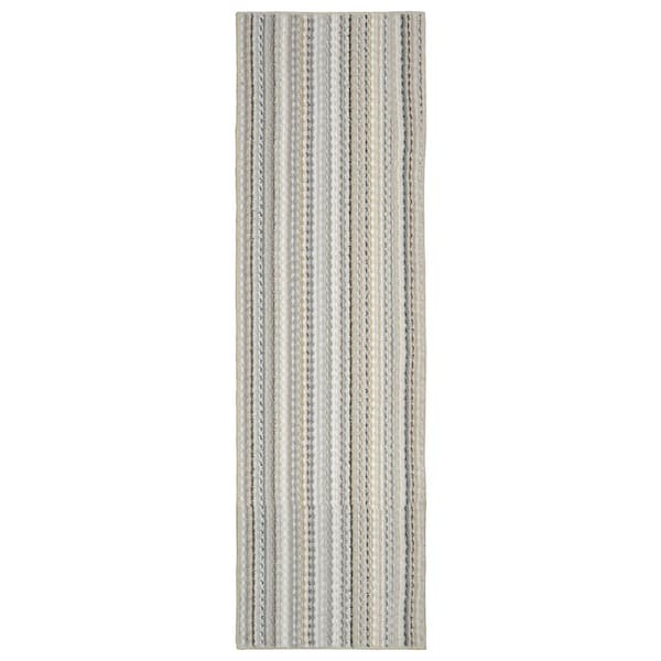 Garland Rug Carnival Stripe Random Earth Tone 2 ft. x 8 ft. Runner Rug