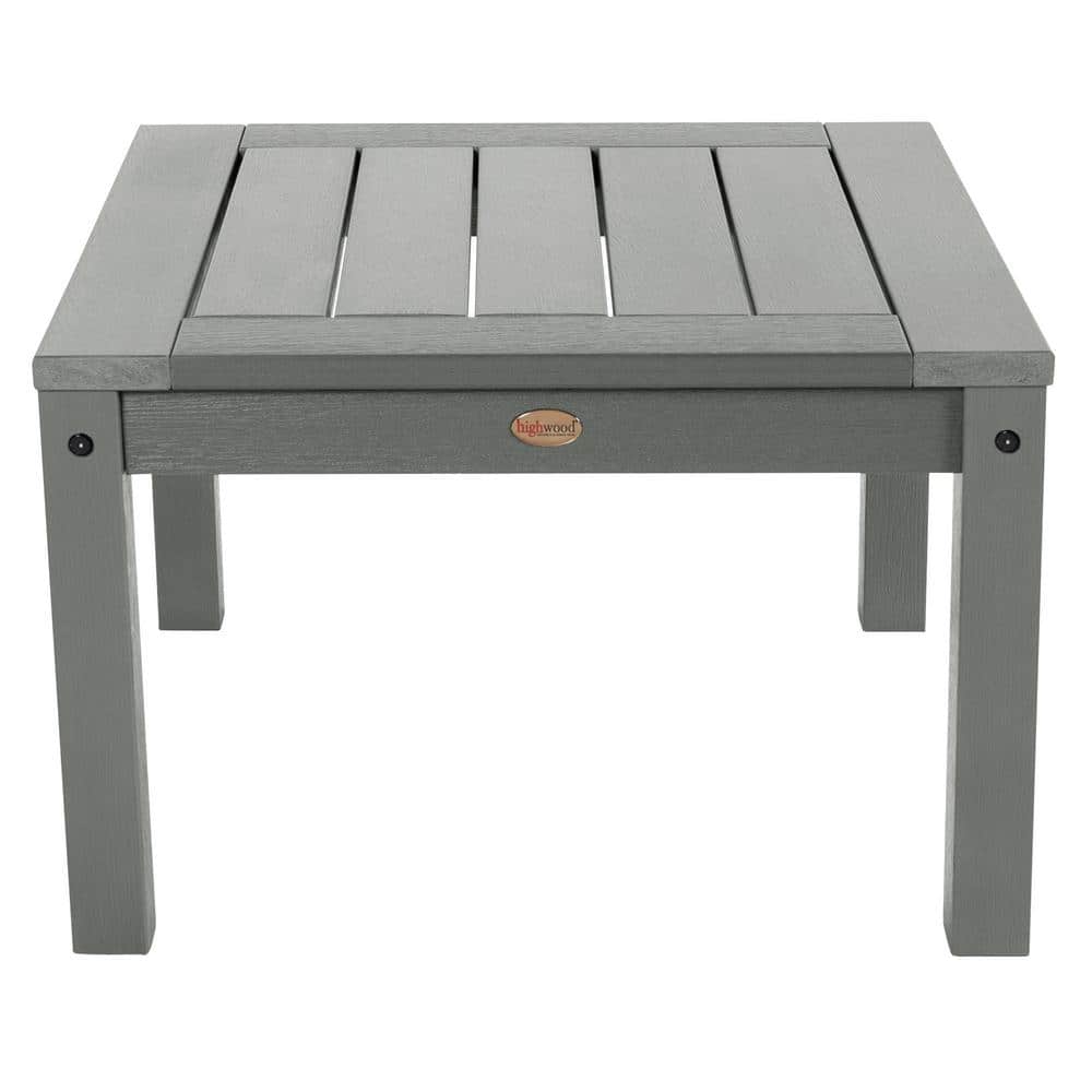 Coastal Teak Gray Plastic Outdoor End Table