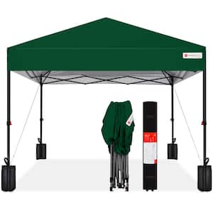 10 ft. x 10 ft. Forest Green Easy Setup Pop Up Canopy Instant Portable Tent w/1-Button Push and Carry Case