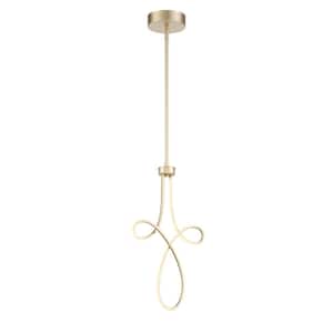 Astor 125-Watt Equivalence Integrated LED Soft Gold Mini Pendant with Etched Silicone Diffuser