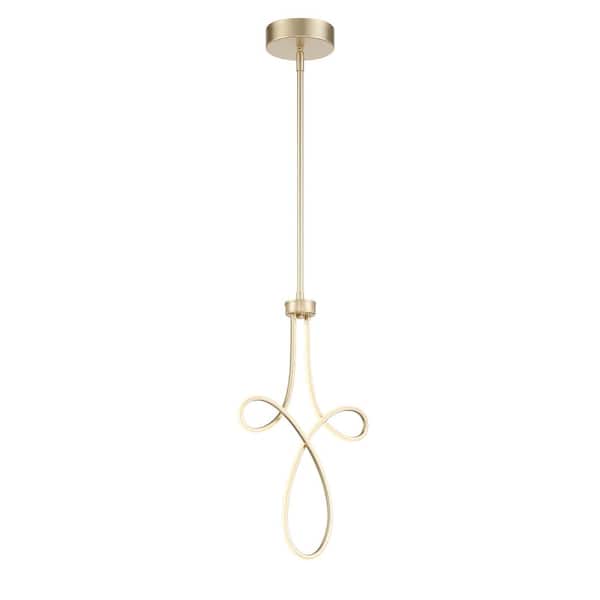 George Kovacs Astor 125-Watt Equivalence Integrated LED Soft Gold Mini Pendant with Etched Silicone Diffuser