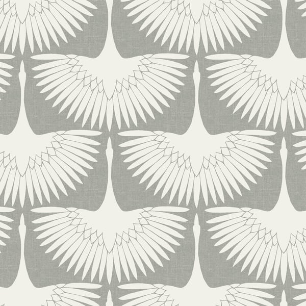 Tempaper Genevieve Gorder Feather Flock Chalk Peel and Stick Wallpaper (Covers 28 sq. ft.)
