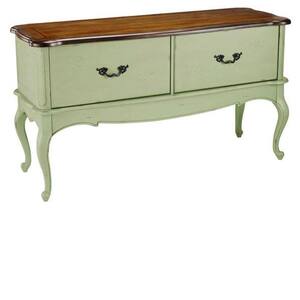 Provence 2-Drawer File Cabinet with Green with Chestnut Top