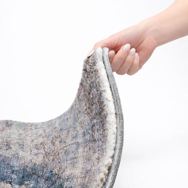 Dream Shag Premium Machine Washable Abstract ADS646 Blue 9 ft. x 12 ft. Area Rug
