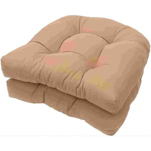 18.9 in. x 18.9 in. U-Shape Cushions Outdoor Indoor Tufted Seat Cushions for Wicker Chair Seat, Patio Cushions Pack of 2